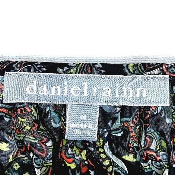 Daniel Rainn Paisley Button Down Long Sleeves Chiffon Summer Blouse - Picture 4 of 8